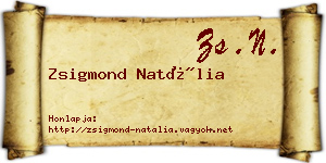 Zsigmond Natália névjegykártya